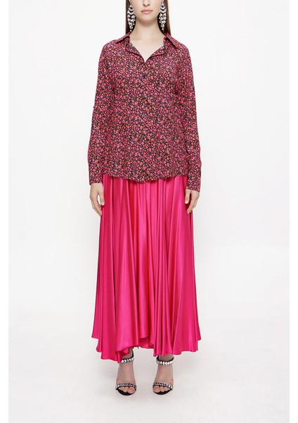 Fuşya Bol Kesim Gömlek 10814