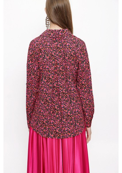 Fuşya Bol Kesim Gömlek 10814 modelleri