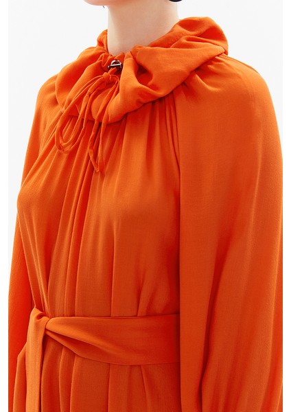 Kırmızı Reglan Kol Salaş Uzun Elbise 93356