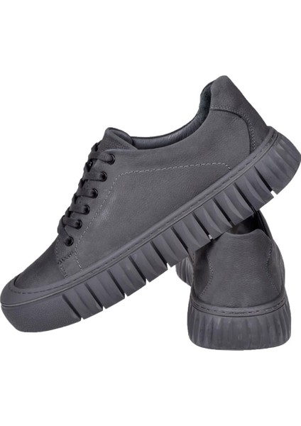 Hakiki Deri Erkek Spor Ayakkabı RAM-3902 Gri Nubuk indirimleri