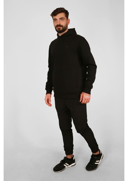 |kapüşonlu Sweatshirt| Fleto Cep Detaylı Reflektör Baskılı Şardonlu