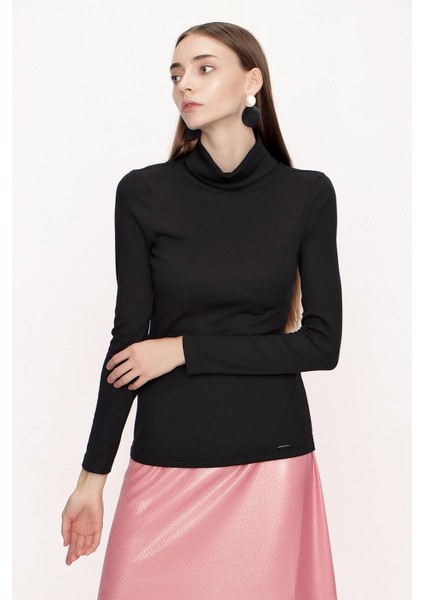 Siyah Siyah Balıkçı Yaka Bluz 19842 fırsatları