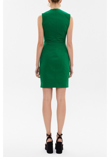 Yeşil Dar Kesim Mini Elbise 91170