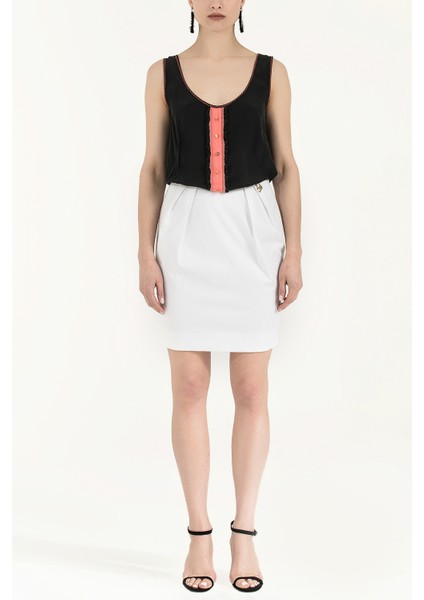 Beyaz Ipek Mini Elbise 90661