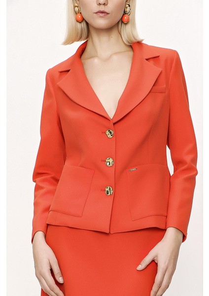 Kırmızı Uzun Etek ve Blazer Ceketli Ikili Takım 12281