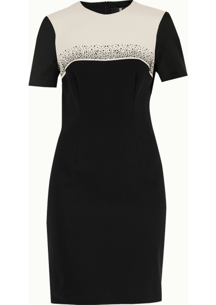 Siyah Kısa Kollu Dar Kesim Mini Elbise 91399 indirimleri