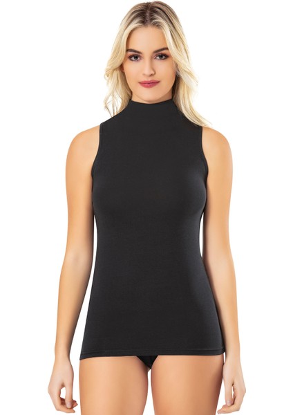 Incili Kadın Atlet Sıfır Kol Balıkçı Yaka Modal