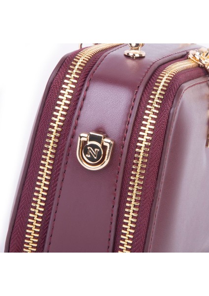 Kadın Mini El ve Çapraz Çanta Bordo (En :18 cm Boy:10 Cm) fırsatları