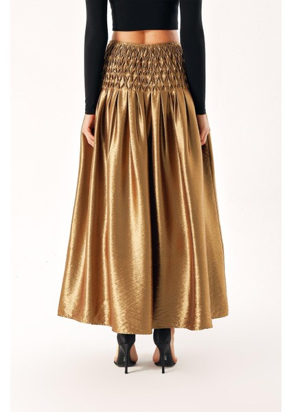 Bakır Özel Dikiş Detaylı Fermuarlı Uzun Etek 81263 fırsatları