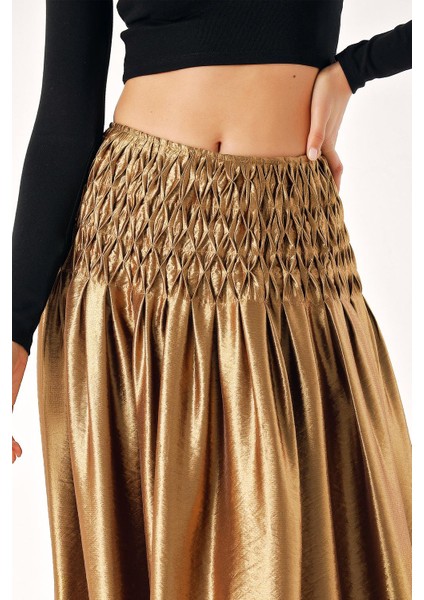 Bakır Özel Dikiş Detaylı Fermuarlı Uzun Etek 81263 indirimleri
