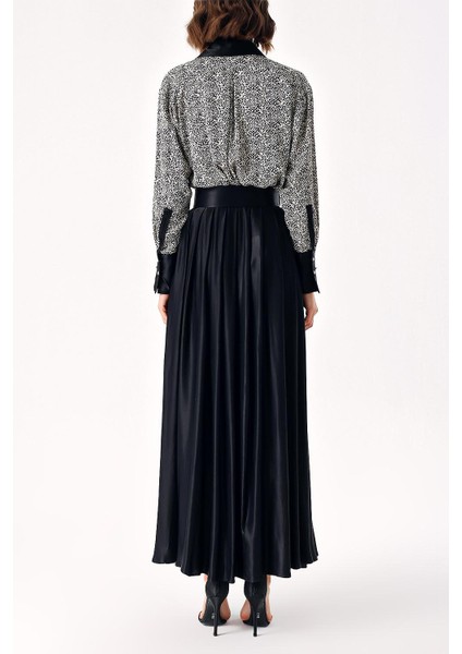 Desenli Taş Işlemeli Gömlek ve Lastikli Etek Takım 12331 fırsatları