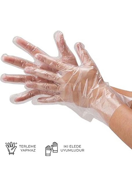 Şeffaf Eldiven 1000 Adet Poşet Eldiven / Hışır Poşet Eldiven