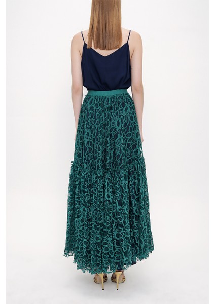 Yeşil Beli Lastikli Piliseli Etek 81202 modelleri