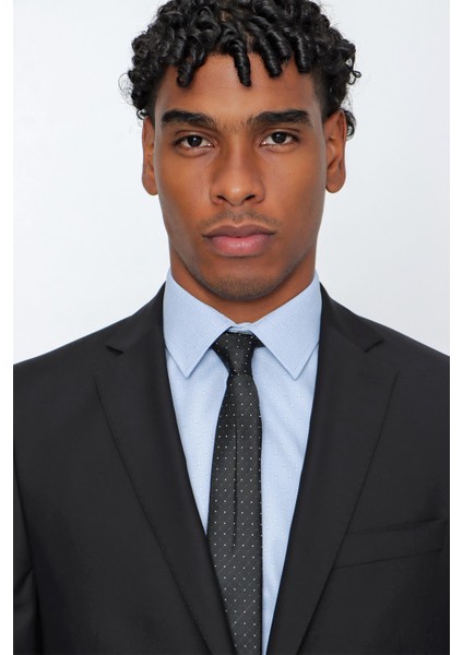 Siyah Düz Gabardin Mono Yaka 2 Düğme 6 Drop Comfort Fit Basic Takım Elbise 1001250009_001 fırsatları