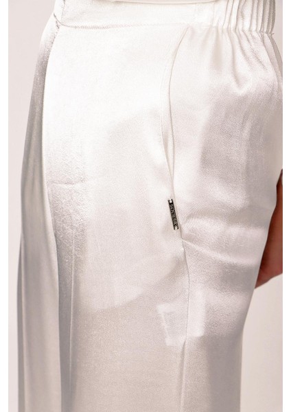 Ekru Beli Lastikli Bol Kesim Pantolon 41621 modelleri