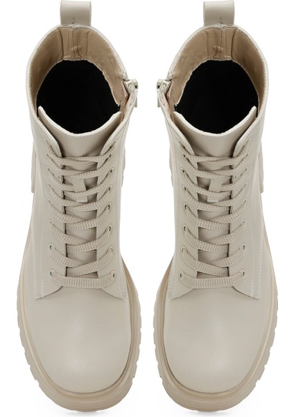 TRX24K-683 4pr Bej Kadın Topuklu Bot