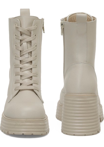 TRX24K-683 4pr Bej Kadın Topuklu Bot