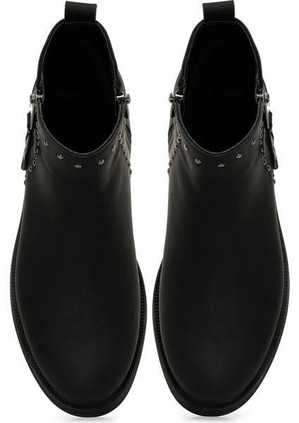 24K-585 4pr Siyah Kadın Düz Bot