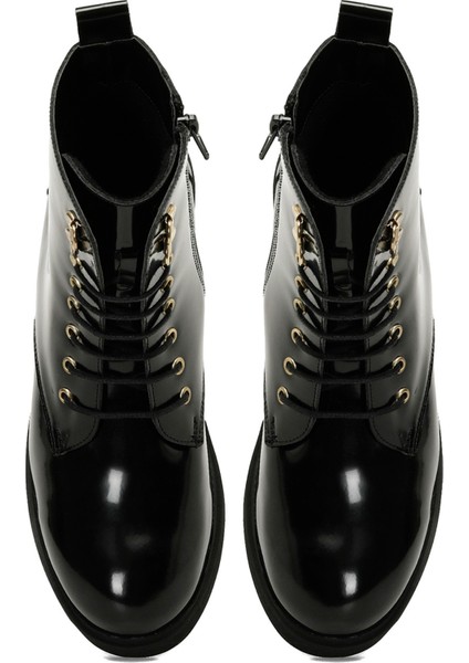 24K-595 4pr Siyah Kadın Düz Bot