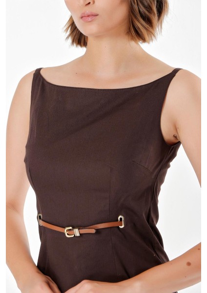 Vizon Dar Kesim Pamuk Elbise 91027