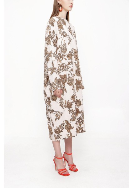 Bej Bol Kesim Uzun Elbise 94063 fiyatları