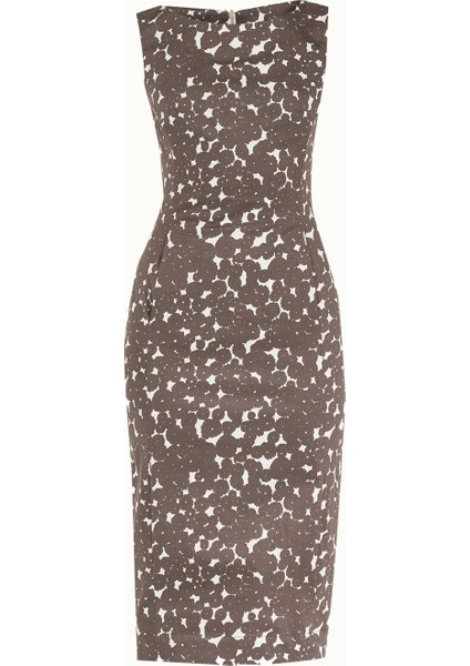 Vizon Fermuarlı Dar Kesim Midi Elbise 92363