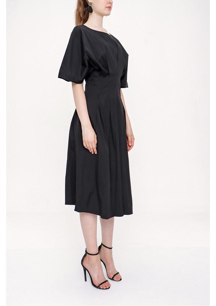 Siyah Beli Dikişli Elbise 93951 fiyatları