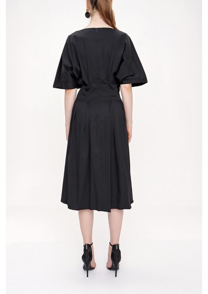 Siyah Beli Dikişli Elbise 93951 fırsatları