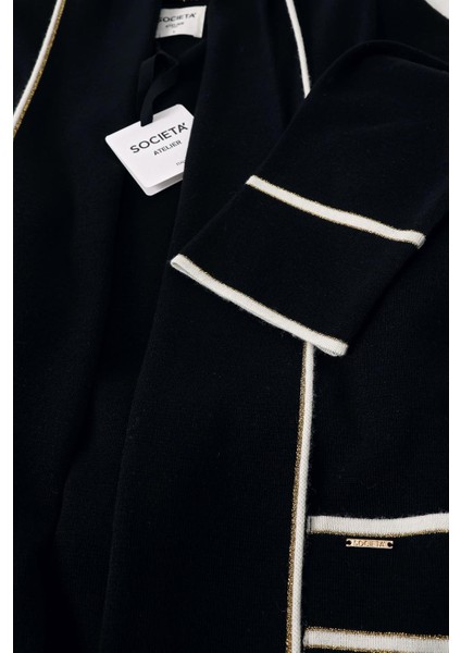 Siyah Kemerli Uzun Yün Triko Hırka 28874 indirimleri