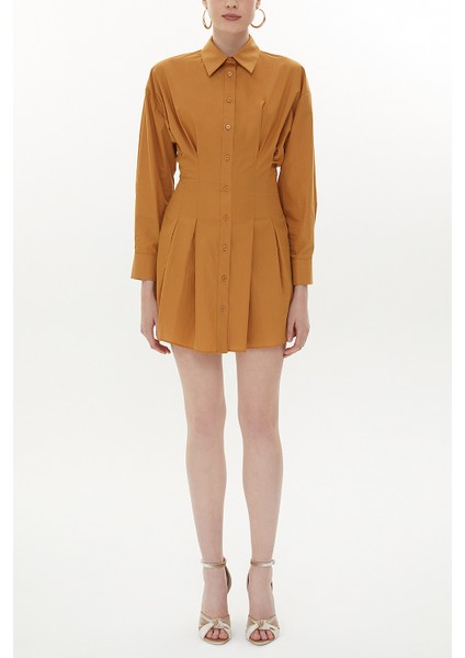 Tarçın Belden Oturtmalı Mini Elbise 93324