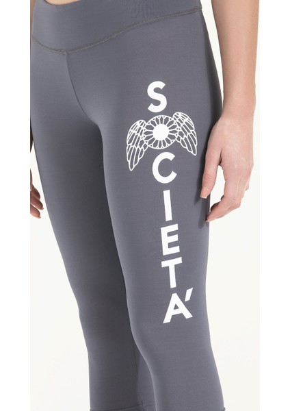 Gri Logo Baskılı Tayt 41252