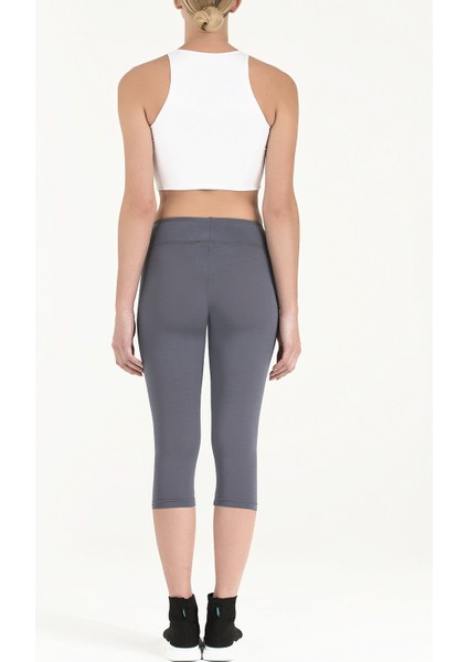 Gri Logo Baskılı Tayt 41252