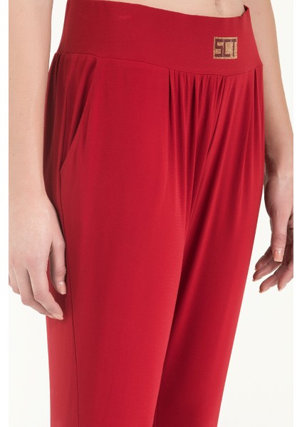 Kırmızı Bol Kesim Pantolon 40682