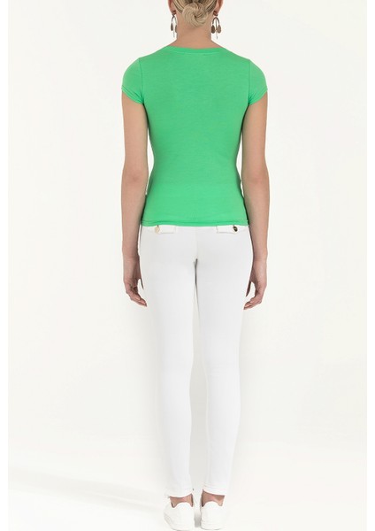 Yeşil Baskılı Basic Tshirt 19612 fırsatları