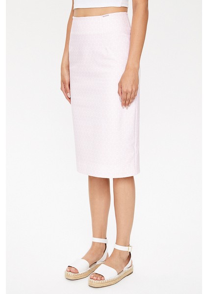 Puantiyeli Diz Altı Düz Dar Etek 81119 modelleri