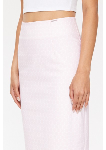 Puantiyeli Diz Altı Düz Dar Etek 81119 fırsatları