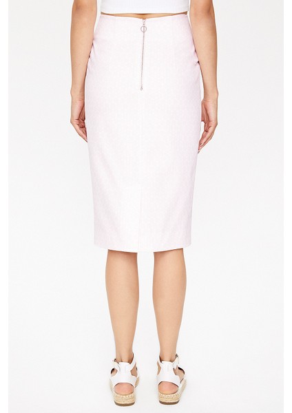 Puantiyeli Diz Altı Düz Dar Etek 81119 indirimleri