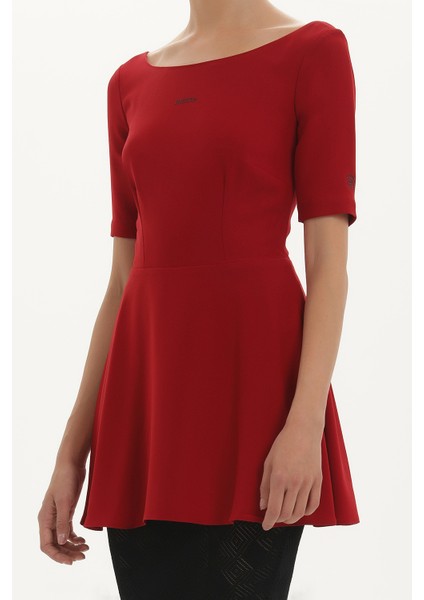 Kırmızı Dantelli Midi Elbise 90762 modelleri