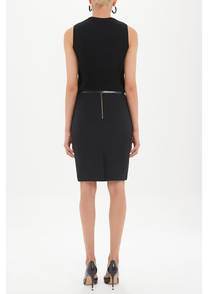 Siyah Deri Kemerli Kalem Etek 80612