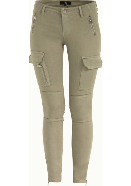 Haki Kargo Cepli Dar Paça Denim Pantolon 41105