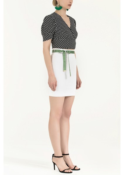 Beyaz Dar Kesim Pamuk Etek 80518 fiyatları