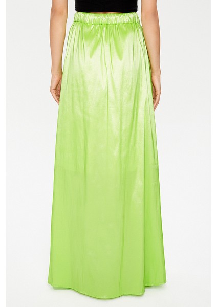 Yeşil Lastikli ve Büzgülü Uzun Etek 81072 indirimleri