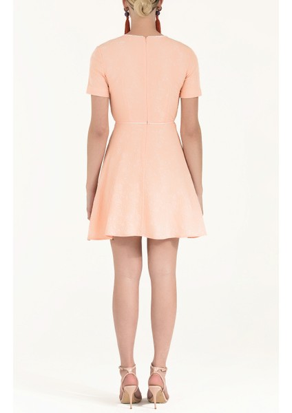 Somon Volanlı Mini Elbise 91200