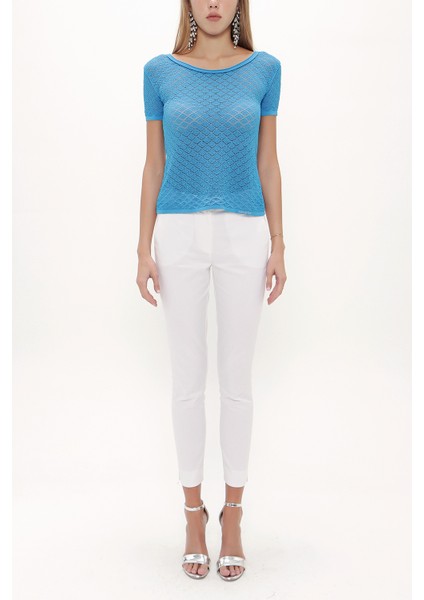 Mavi Jakar Örgülü Triko Bluz 28250