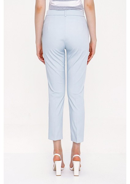 Açık Mavi Beli Lastikli Boru Paça Pantolon 41373 fırsatları