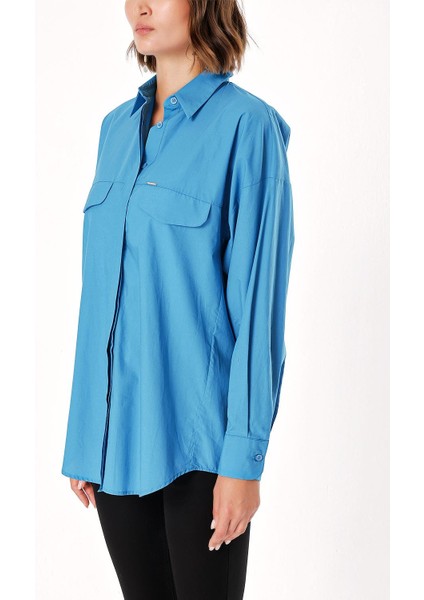 Mavi Bol Kesim Poplin Gömlek 10764 fiyatları