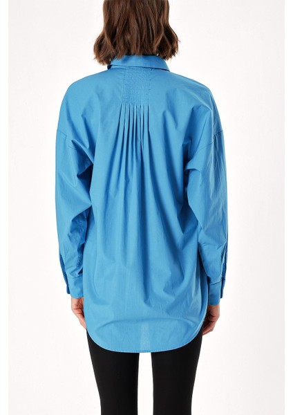 Mavi Bol Kesim Poplin Gömlek 10764 fırsatları