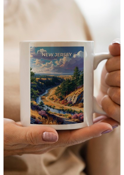 New Jersey Baskılı Kupa Bardak