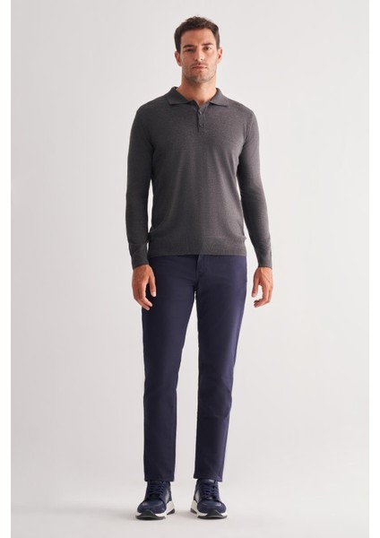 Füme Polo Yaka Cepsiz Comfort Fit Classic Pamuklu Triko Kazak 1012255007 fiyatları