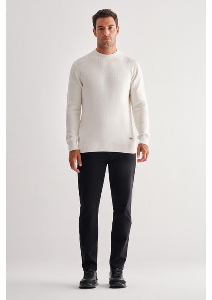 Açık Krem Yarım Balıkçı Yaka Uzun Kol Cepsiz Comfort Fit Casual Pamuklu Triko Kazak 1012255203 fiyatları